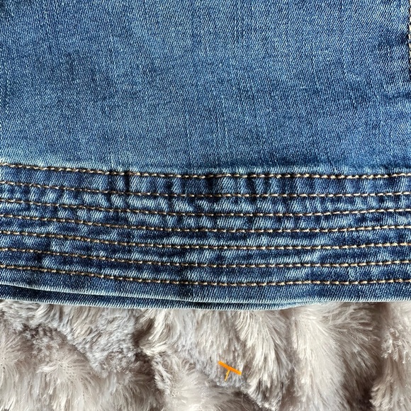 👖 C Denim Est. 1946 Flare Denim Skirt Size 14 Blue Stretch Midi Skirt - Picture 4 of 9